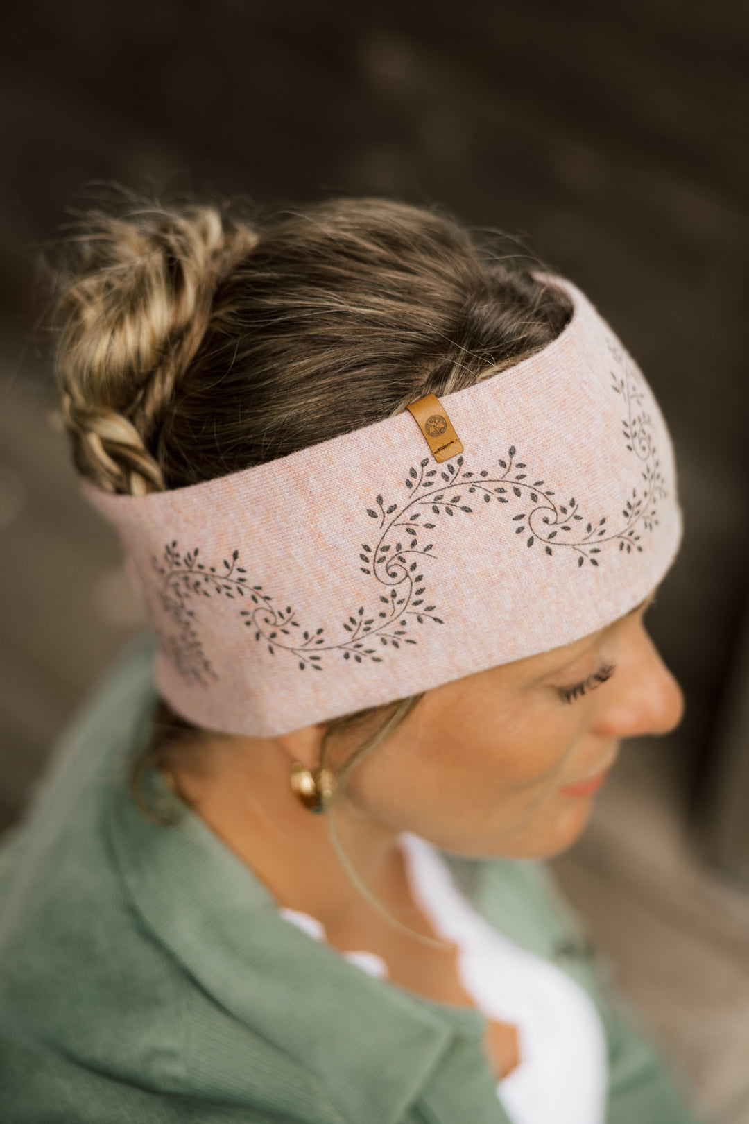 Merinostirnband HANDDRUCK rosa