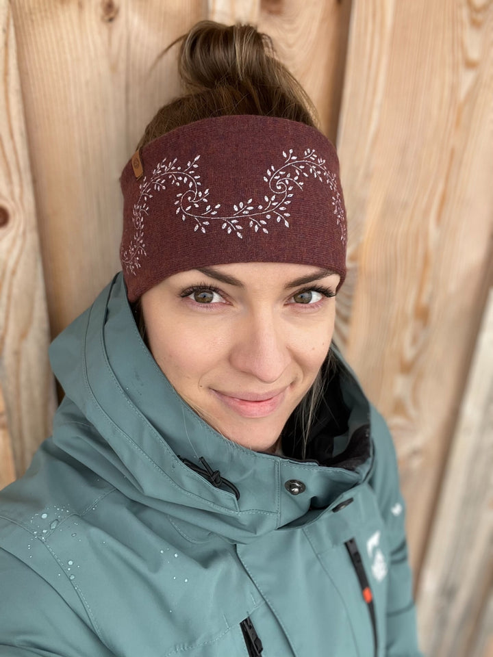 Merinostirnband HANDDRUCK ocker