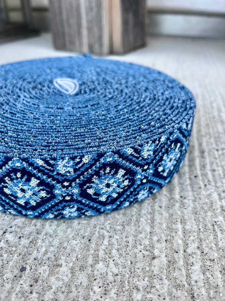 Gummibund BLÜMCHEN BLAU 1,0 m