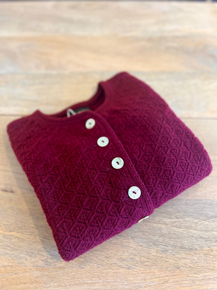 Damenstrickjacke MARINA weinrot