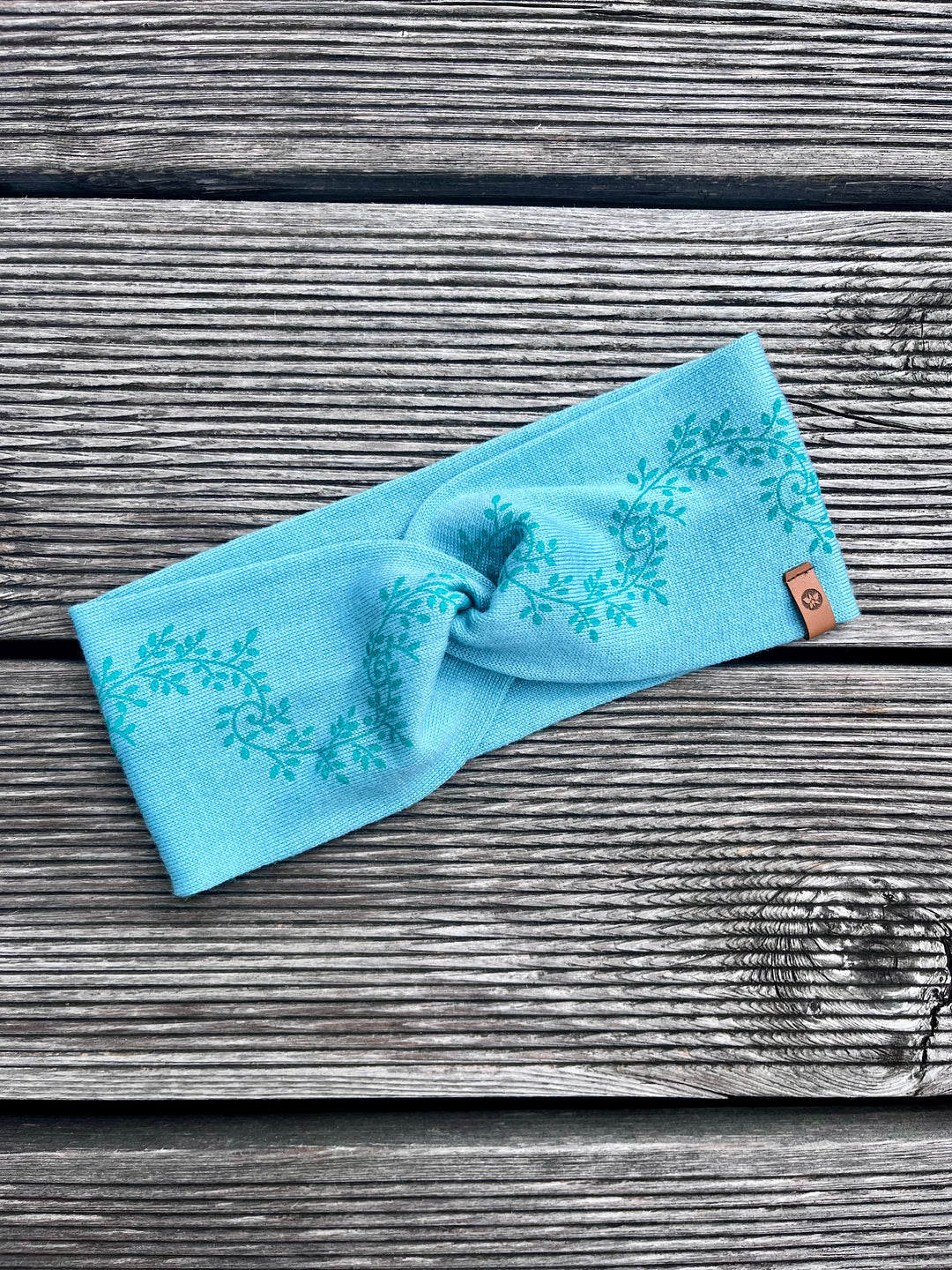 Merinostirnband HANDDRUCK mint