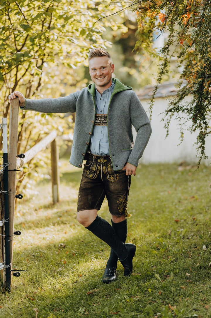 Kapuzenstrickjacke KILIAN grau