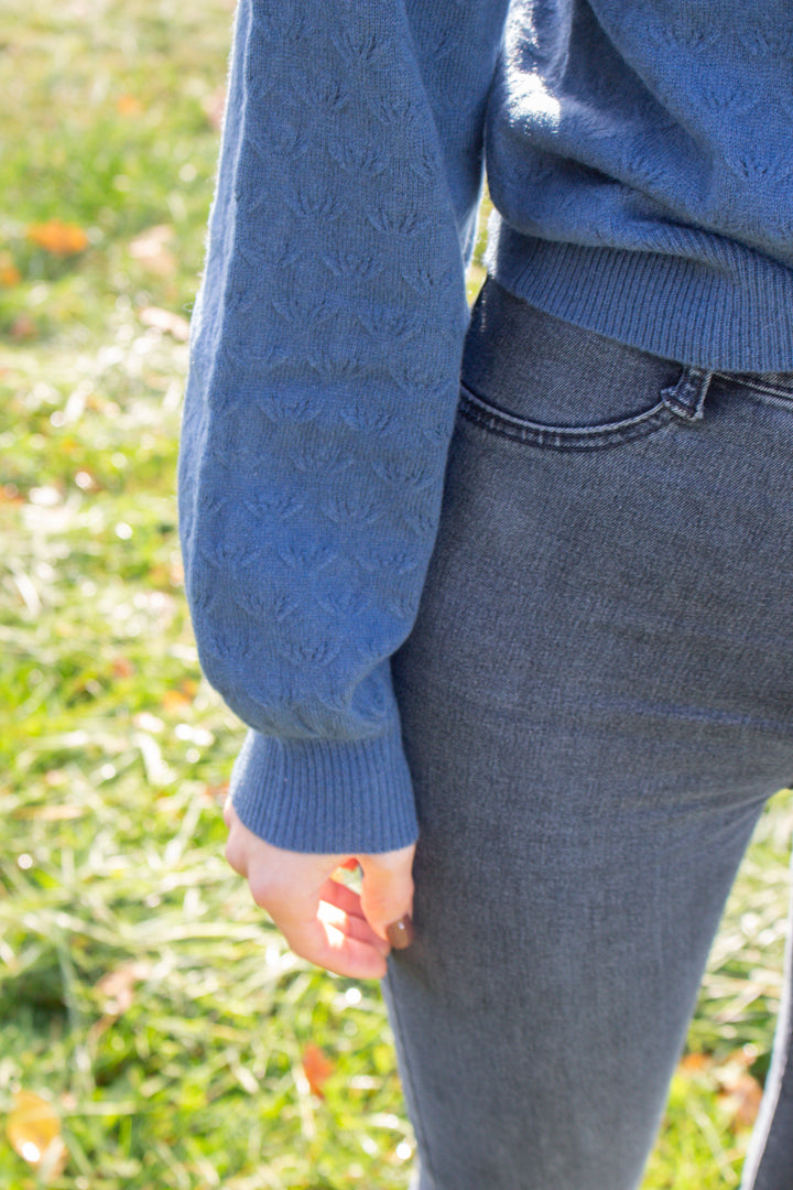 Kaschmir STRICKPULLOVER blau