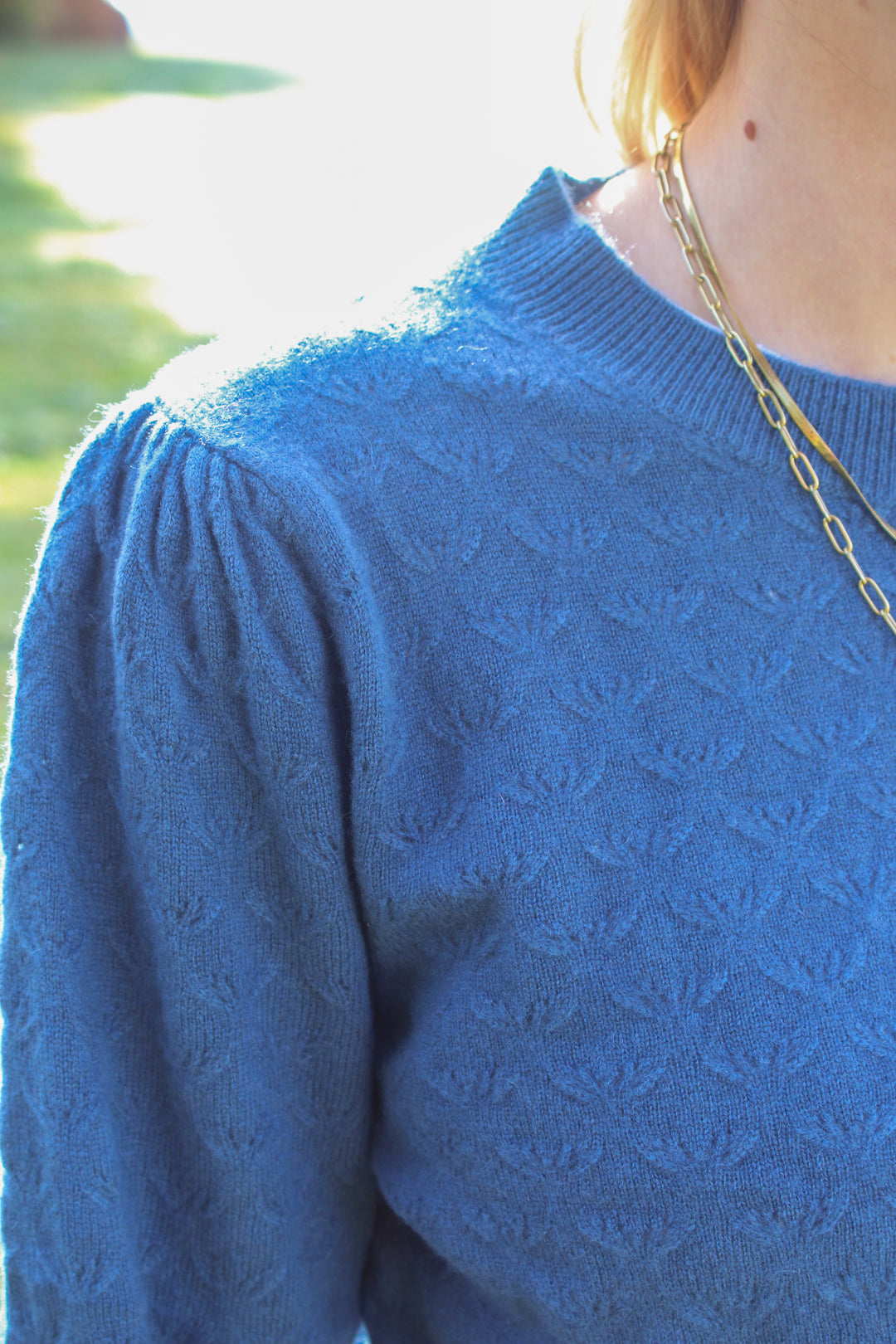 Kaschmir STRICKPULLOVER blau