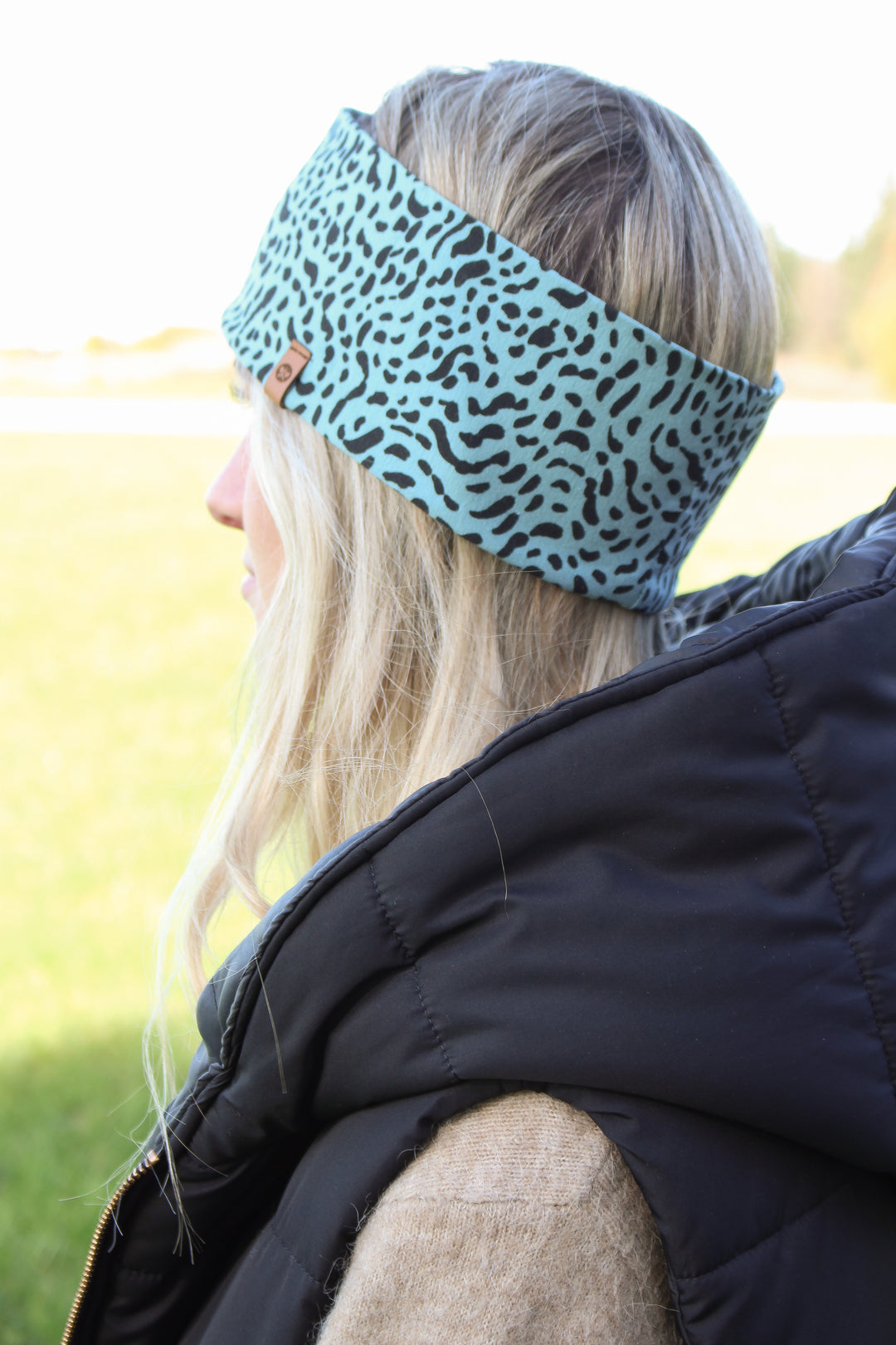 Jerseystirnband FRECHE FELI türkis/schwarz