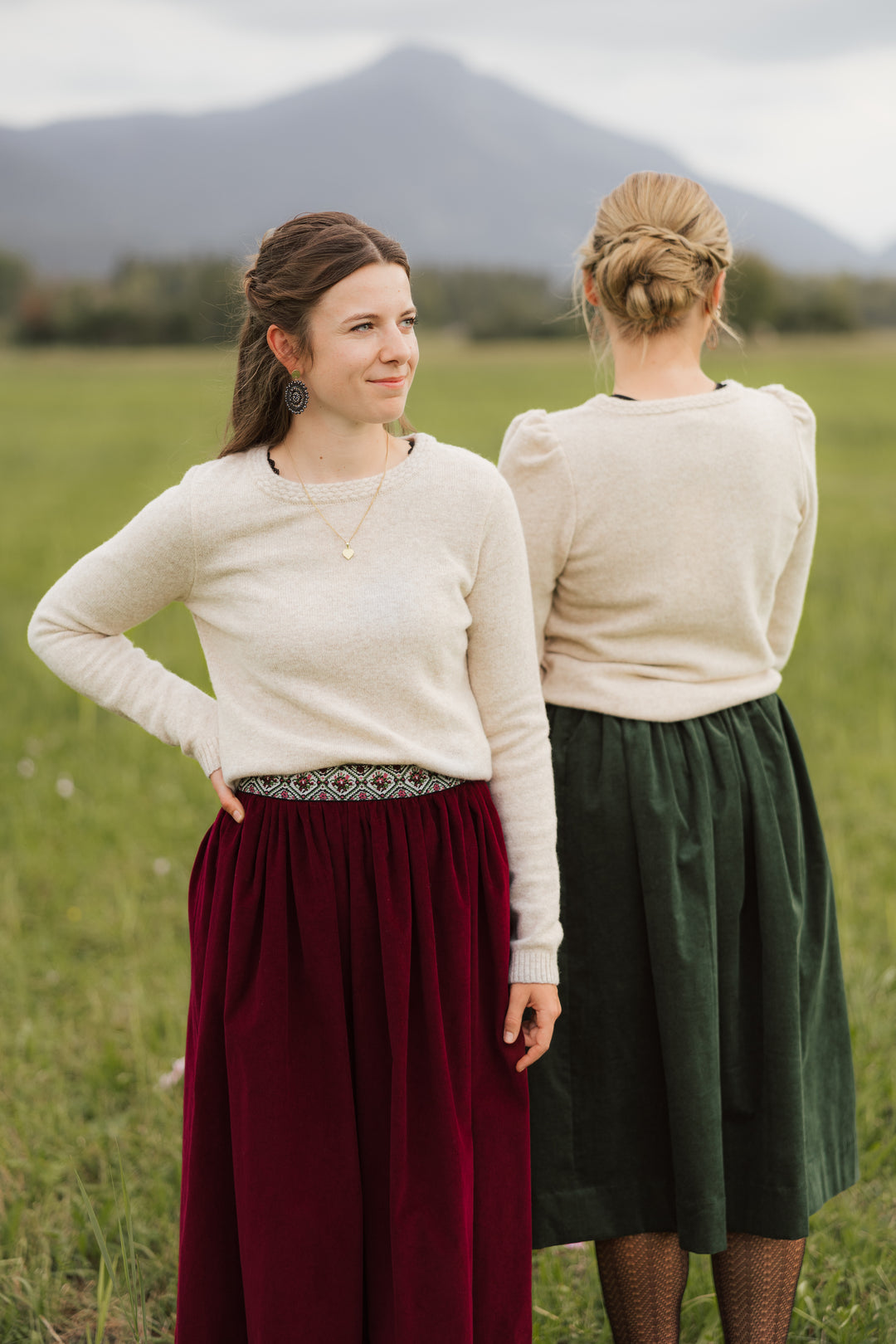 Merino Strickpullover mit/ohne Puffarm beige