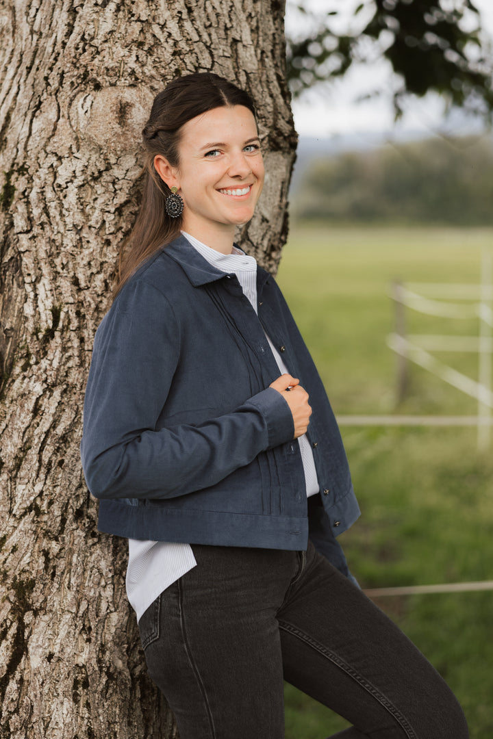 Cordjacke blau