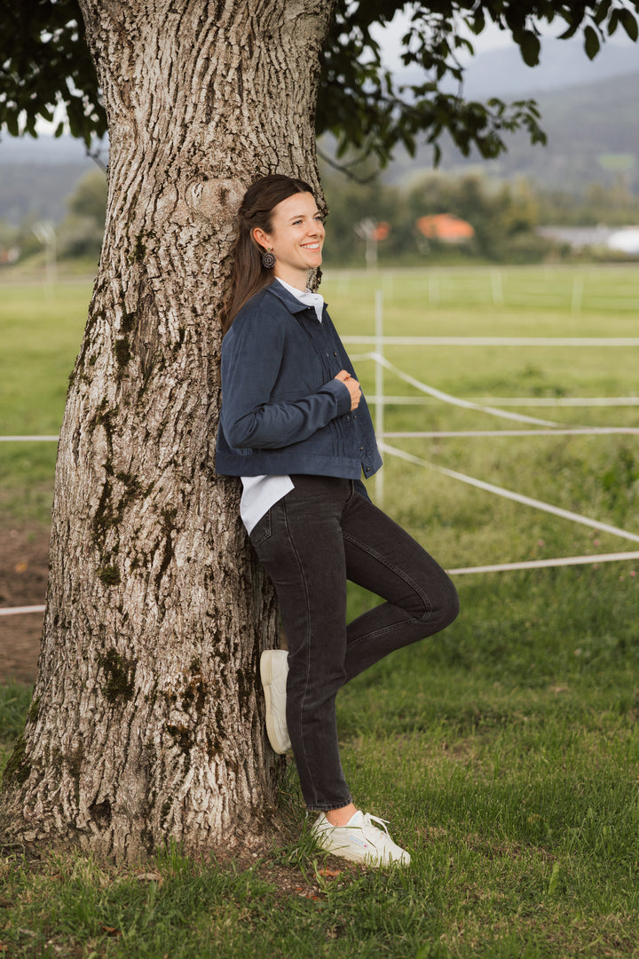 Cordjacke blau