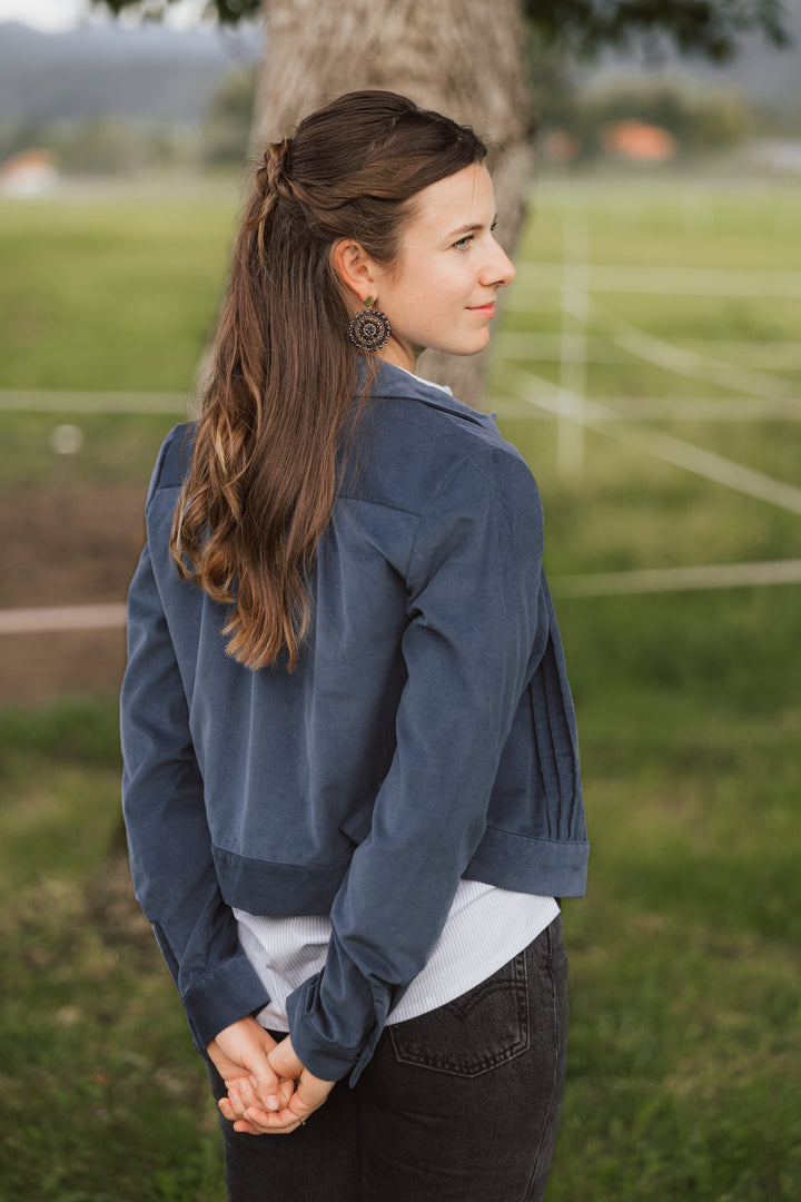 Cordjacke blau