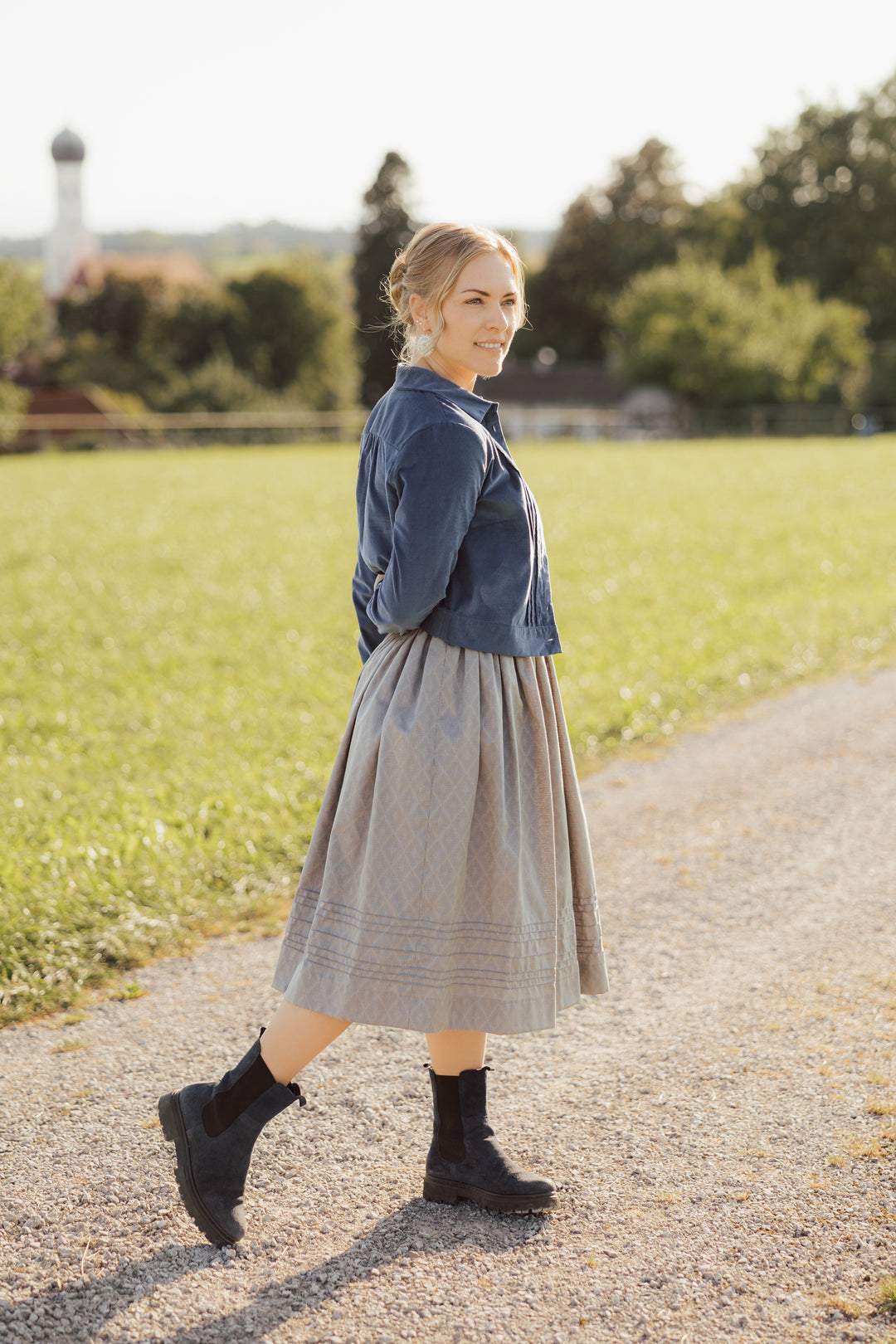 Cordjacke blau
